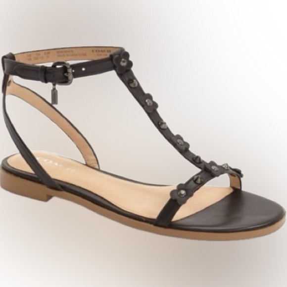 “NWT” Coach Henriette Navy Blue Sandals - Picture 1 of 3